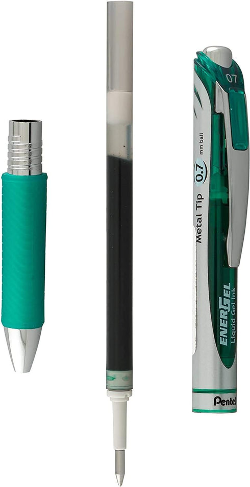 Pentel Refill Ink for BL57/BL77 EnerGel Liquid Gel Pen, 0.7mm, Green Ink, Box of 12