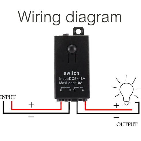 Switch12V,2 5V/12V/24V/48/10A 328FT Wireless Way Mini Remote Switch DC Relay Wireless Light Switch with Long Range