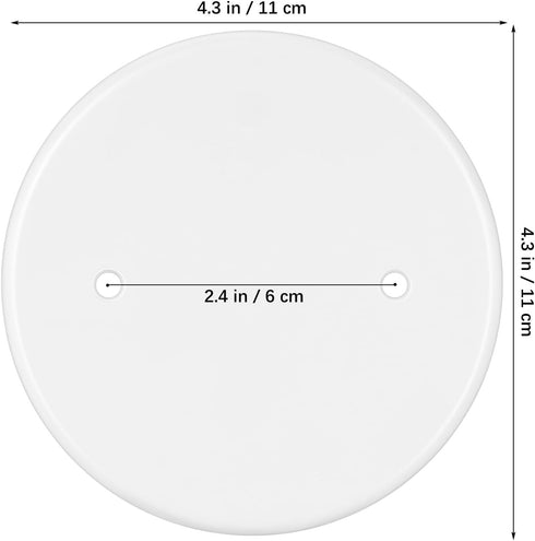 4 Pack 4.33" VILLCASE Round Ceiling Cover Plate, White Plastic Blank Electrical Box Cover with Screws, Flat Ceiling
