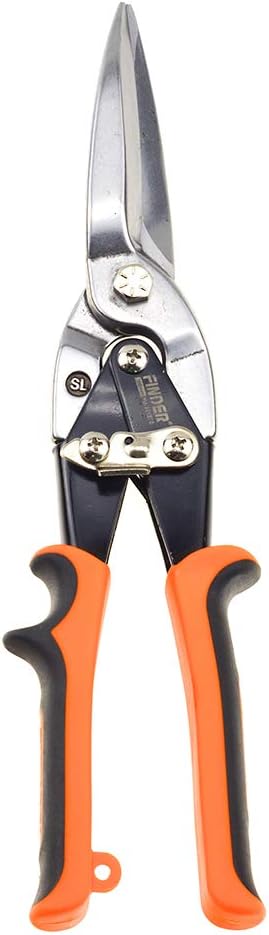 Finder 12" Aviation Snips, Long Straight Cut Tin Snips with CR-V Blade & Comfortable Grip for Metal Cutting