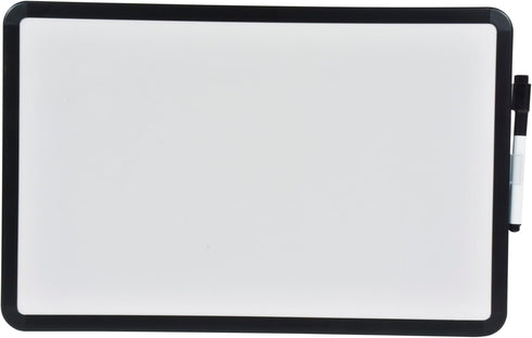 School Smart Dry Erase Board, 11 x 17 Inches, Black Frame with Marker