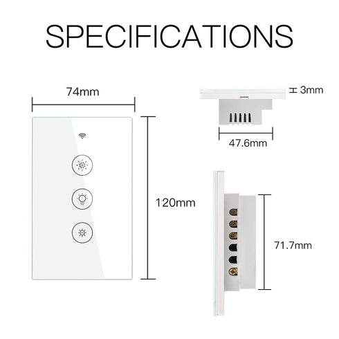 Dimmer MOES WiFi RF Smart Light Switch, Smart Life/Tuya APP Relay Status Backlight Switch Off RF Remote Control Voice