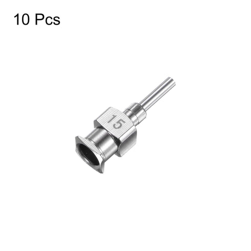 10pcs 15Gauge Stainless Steel Dispensing Needles, 1/4" Blunt Tips for Thick Liquids, Ink, and Lab Use