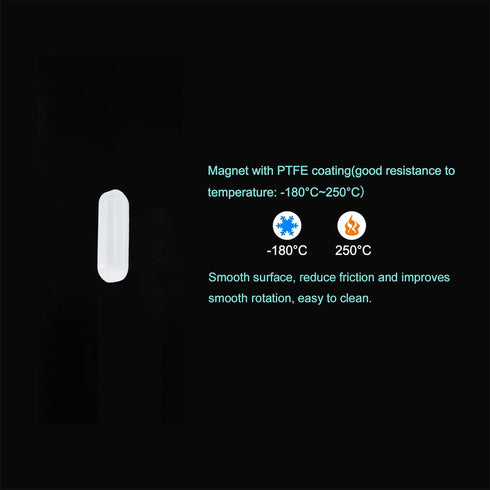 MECCANIXITY Magnetic Stirrer Mixer Stir Bar Rod 25mm(1") x8mm PTFE Coating Magnet White for Laboratory, 10Pcs