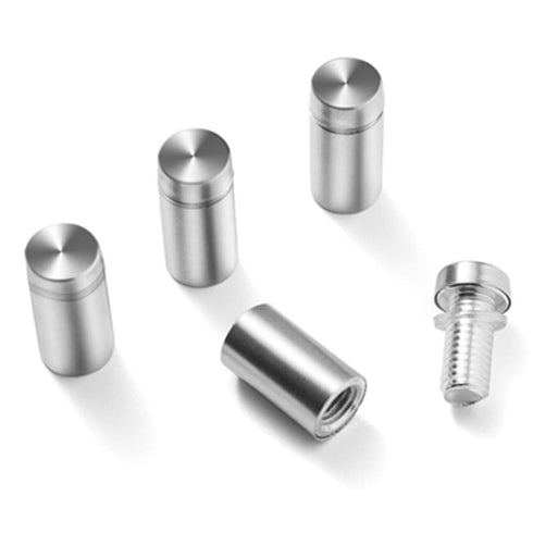 Standoff Screws for Wall Mount, Acrylic Picture Frame Hardware, 1/2" x 1", Aluminum Silver Finish, 4 Pcs