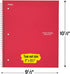 Five Star Spiral Notebooks, 1 Subject, 100 Sheets, Wide Ruled Paper, 3 Pack, Red, Black, Blue