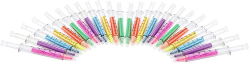 Syringe Highlighter Pens - 6 Colors, 24pc Set
