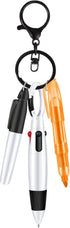 Nurse Pen Set, Retractable Ball Pen, Highlighter Permanent Marker Pen with Nursing Keychain Clip (Black)