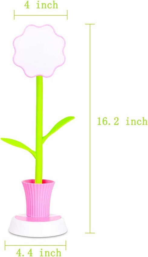 Desk Lamp for Kids, Sunflower LED Charging Table Lamp, Adjustable Brightness, Small Folding Light for Reading, Study