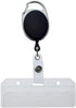 Specialist ID Premium 2 Pack Carabiner Badge Reels with Half Card Holders - Secure Swipe Access for POS Cards