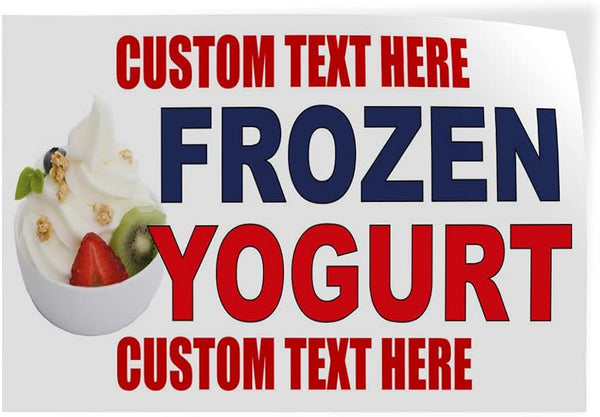 Fastasticdeals Custom Decal Stickers Multiple Sizes Frozen Yogurt Blue Red Food Bar Restaurant