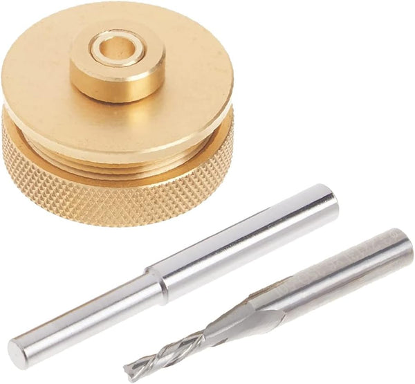 POWERTEC Router Brass Inlay Kit with Router Bushing Guide Set + Centering