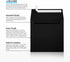 LUXPaper Square Invitation Envelopes, Peel & Press, 5" x 5", Black Linen, 80lb Text, 50 Qty