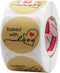 Hcode 500 Natural Kraft Paper Round Baked with Love Stickers, 1.5 Inch Adhesive Label (1 roll, Red Heart)