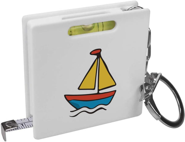 Azeeda 'Sail Boat Toy' Keyring Tape Measure/Spirit Level Tool (KM00044596)