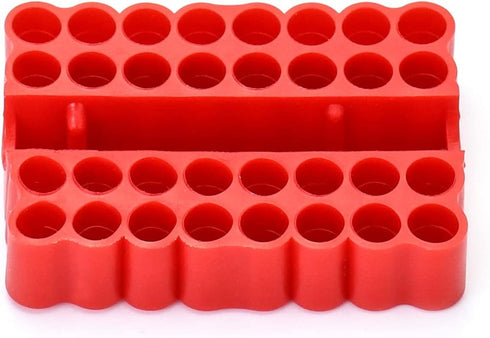 QWORK Screw Bit Holder Storage Box, 4 Pack with 33 Hole Hex Bit Holder Rack