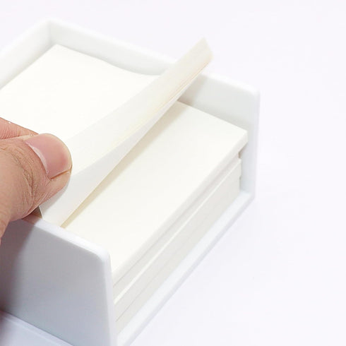 NatSumeBasics White Sticky Note Holder, 3x3 Inch Self Stick Notes Cube Dispenser for Office Home School