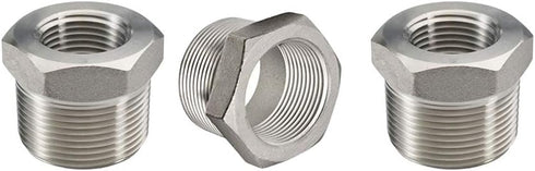 Stainless Steel Reducer Hex Bushing Beduan, 1" Male NPT to 1/2" Female NPT, Reducing Cast Pipe Adapter Fitting (Pack of