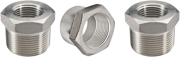 Stainless Steel Reducer Hex Bushing Beduan, 1" Male NPT to 1/2" Female NPT, Reducing Cast Pipe Adapter Fitting (Pack of