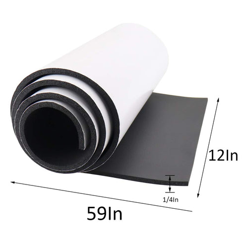 DGSL Neoprene Adhesive Foam Sheets, 12'' W x 59'' L x 1/4'' Thick for DIY Soundproof Rubber Mat