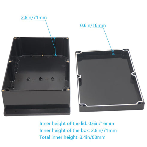 Zulkit Junction Box ABS Plastic Dustproof Waterproof IP65 Electrical Project Enclosure with Fixed Ear