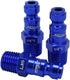 ColorFit Coupler & Plug Kit - 5 Piece, T-Style 1/4" NPT Blue