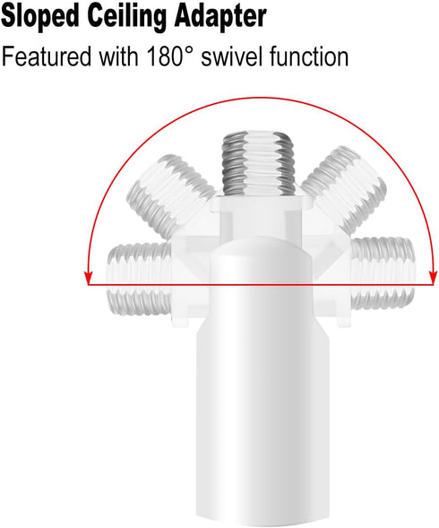 M10 180 Threaded Extension Poles Lighting Fixture Downrods Stems & Degrees Sloped Ceiling Adapter Kits for Pendant