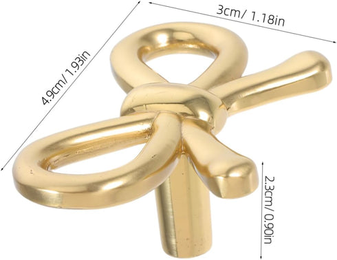 KALLORY Brass Bowknot Drawer Pulls Vintage Cabinet Handles for Dressers Shoe Cabinets and Bedside Tables Stylish