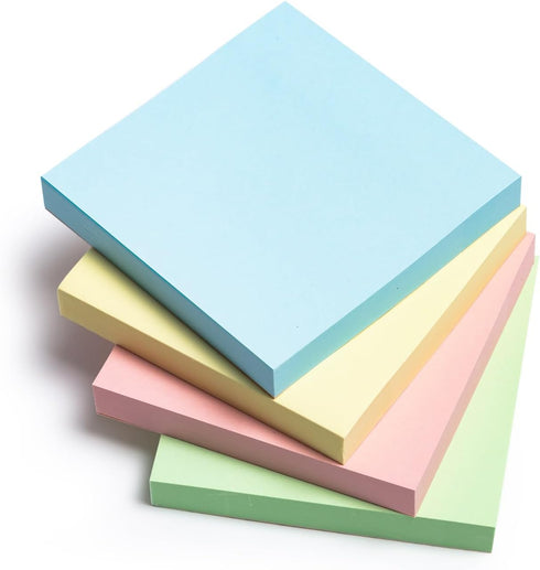 M&G 4 Pack 400 Sheet Sticky Notes, 3x3 inch Post its Neutral Colors Self-Stick Note Pads for Home School Offices.