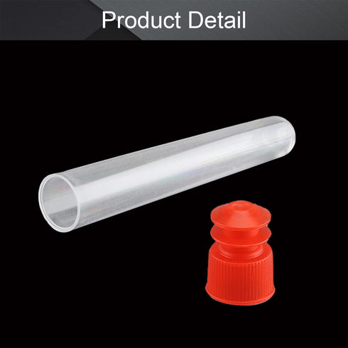 Othmro 300Pcs Clear Plastic Test Tubes with Red Caps, 12mmx75mm Mini Test Tubes for Laboratory Use