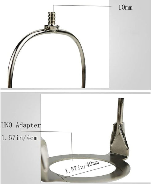 U/D 6 Inch E26 (1, UNO Fitter Adapter - Lamp Shade Harp Holder, Fits Light Base, Adapted for Table and Floor Lamps