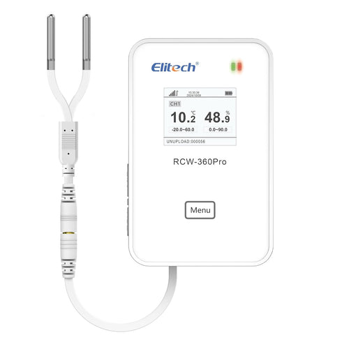 Elitech External Dual Temperature Probe, Temperature Sensor for RCW-360Pro Device, Monitor -40~176?, 16.4ft*2