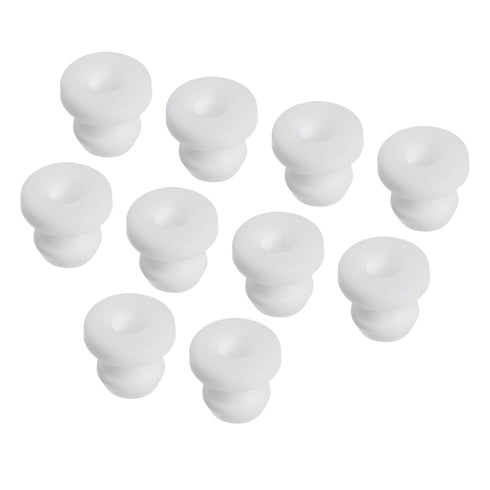 MECCANIXITY 10Pcs White Snap Rubber Grommet Hole Plug Mount, Dia 6.5mm ID 4mm H 9mm Seal for Electrical Box