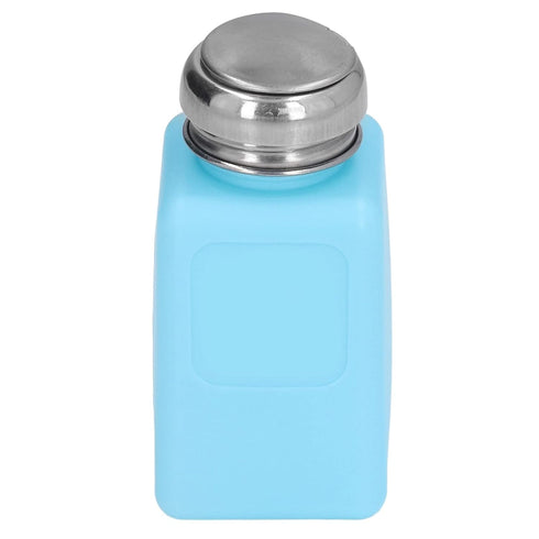 200ml Press Type Solvent Dispenser, ESD Anti Static Bottle with Stainless Steel Lid, Blue
