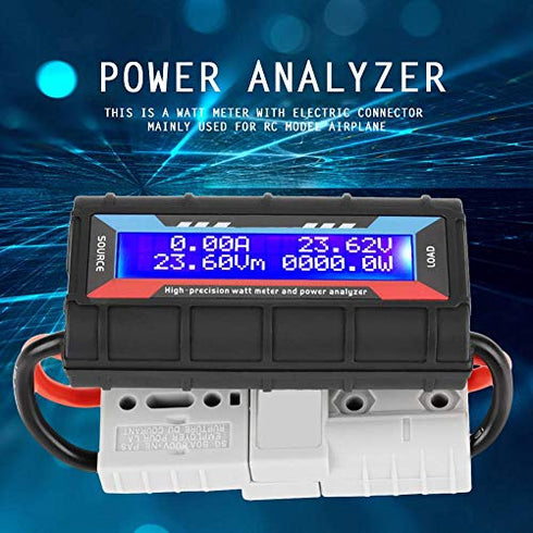 High Watt Meter Voltage Amp Meter Power Analyzer Checker Analyzer Performance Monitor with LCD Screen for RC, Battery, Solar, Wind Power(150A)