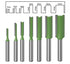 7pcs 1/4" Set, 3/4/5/6/8/10/12mm Trimming Shank Tungsten Carbide Double&Single Flute Straight Dado Router Bit Cutting