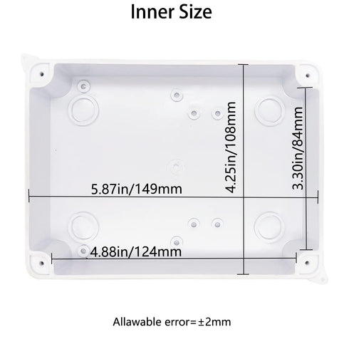 Junction Box, Zulkit Project Box with Reserved Holes IP65 Waterproof Dustproof Electrical Box White