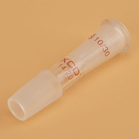 XCD Glass Reducing Connecting Adapter, Borosilicate Glass for Lab Use, 10/30 Outer to 14/20 Inner Joint Adapter