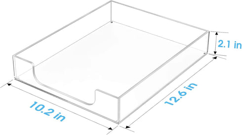 MaxGear Acrylic Letter Tray, Clear Document Organizer for Magazines, Folders, Notebooks, Desk Accessories