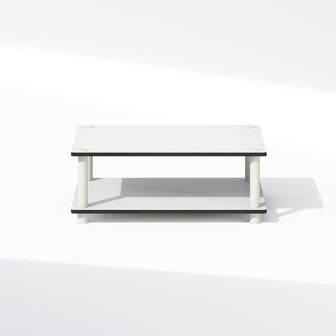 Furinno Just 2-Tier Toolless Multipurpose Printer Stand, Display Storage Shelf, White w/White Tube