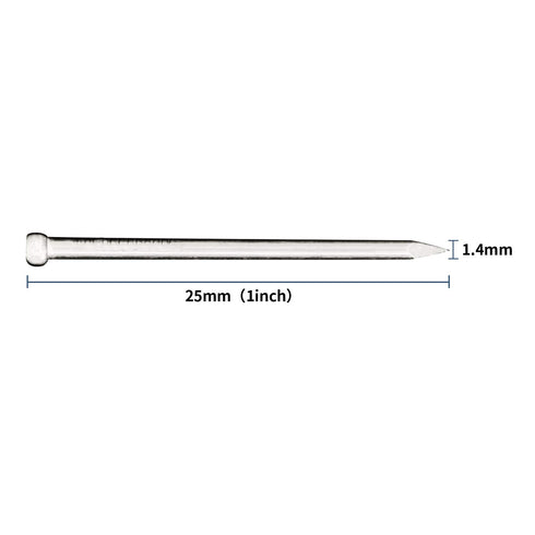 600pcs Hardware Nails - 1'' × 17 Ga Nickel Plated Hanging Nails for Pictures, Brad Head Nails, Wood Nails, Finishing