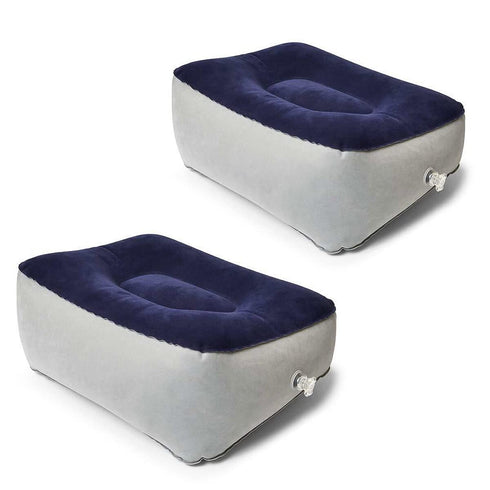 Inflatable Travel Foot Rest Pillows - Air Footrest Cushion for Travel, Office, and Home