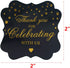 OPG Thank You For Celebrating With Us Stickers - Gold Thank You Sticker, Decorative for Party Supplies, 50-Pack