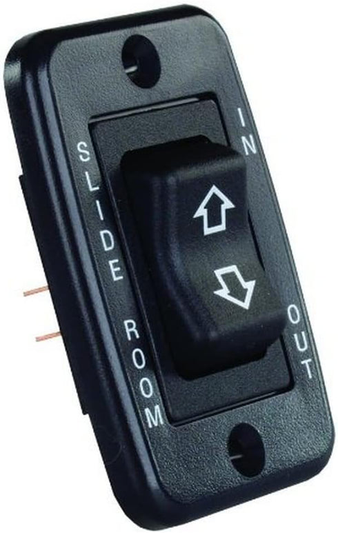 JR Products 12355 Black Low Profile Slide-Out Switch with Bezel