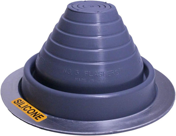 #3 Silicone Grey High Temp Flexible Roof Jack Pipe Boot - Metal Roofing Pipe Flashing (Pipe OD 1/4" to 5")