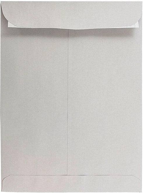 JAM PAPER 9 x 12 Open End Catalog Premium Envelopes - Grey Kraft, Peel and Seal Closure, 50/Pack