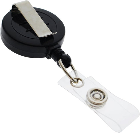 Bulk 25 Pack - Premium Retractable ID & Key-Card Badge Reels with Secure Metal Clip and 34” Pull by Specialist ID