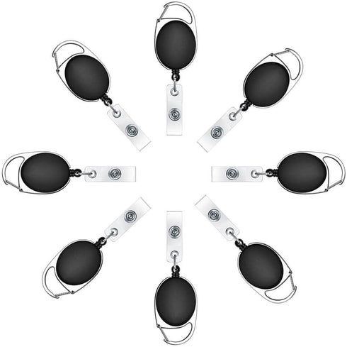 selizo 10pcs Retractable Badge Holders, ID Badge Clips with Carabiner Reel Clip