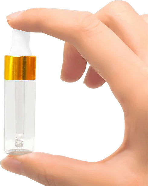 50PCS Transparent 5ml Mini Sample Dropper Bottles, Essential Oil & Perfume Bottles with 2 Plastic Droppers