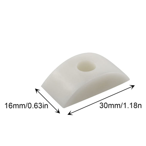 JCBIZ 20pcs Half Moon Nuts, 1.18" White Nylon M6 Washer Spacer Furniture Hardware Accessories